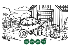 Hand Drawn Rustic Farmyard Illustration Vector Product Image 1