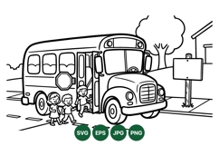 Hand Drawn School Bus Clipart For Kids Projects Product Image 1