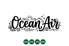 Hand Drawn Ocean Air Beach SVG Graphic Design Product Image 1