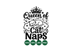 Funny Sleeping Cat Illustration With Typography Product Image 1