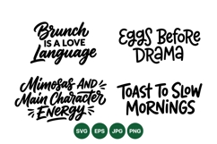 Hand Lettered Brunch Quotes For Kitchen Decor Product Image 1