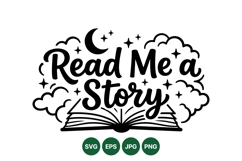 Hand Lettered Read Me A Story SVG Design For Kids Product Image 1