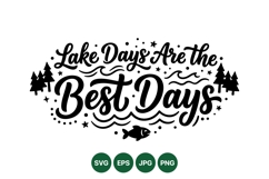 Hand Lettered Lake Days Summer SVG Design Product Image 1