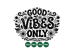 Hand Drawn Good Vibes Typography For Prints Product Image 1