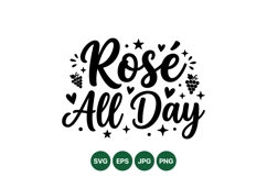 Hand Lettered Rose All Day SVG Cut File Design Product Image 1