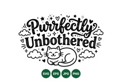 Hand Drawn Relaxed Cat Illustration Design Product Image 1