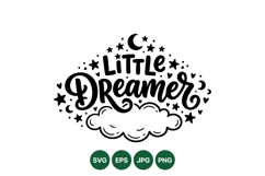 Hand Lettered Little Dreamer SVG Clipart Design Product Image 1