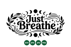 Inspirational Just Breathe SVG Typography Design Product Image 1