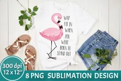 Flamingo Sublimation PNG | Summer Sublimation Product Image 1