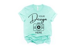 Bella Canvas 3001 Mockup Heather Prism Mint T-shirt Mock up Product Image 1