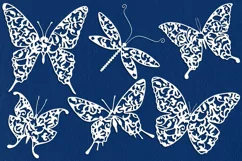 Butterflies and dragonflies silhouettes for paper cut Product Image 4