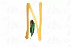Tribal golden alphabet with feathers clip art, png files Product Image 22