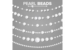 Pearl Garlands Vector. Glamour Pearls Vintage Accessories Product Image 1