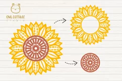 Sunflower Zentangle svg, Sunflower svg, Sunflower Monogram Product Image 4