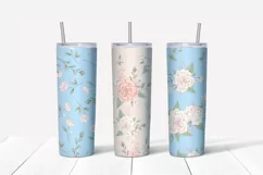 Delicate Roses sublimation design. Skinny tumbler wrap Product Image 5