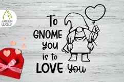 Valentine gnome girl Gnomes svg Valentine quotes svg design Product Image 2