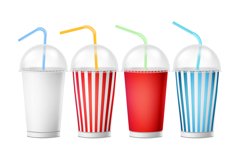 Soda Cup Template Vector. 3d Realistic Paper Disposable Cups Product Image 1
