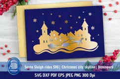 Santa sleigh rides SVG|Christmas Dinosaurs SVG|Cityscape SVG Product Image 3