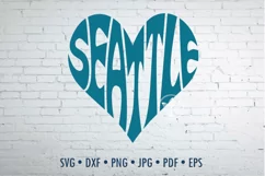 Seattle SVG cut file in the shape of a heart Product Image 1