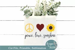 Peace, Love, Sunshine - SVG, Sublimation, Printable Product Image 3
