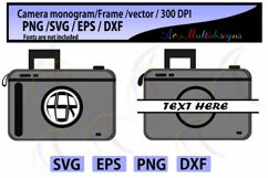camera monogram / Monogram SVG cut file / monogram frames / camera clipart svg / SVG DXF for Cricut Design Space, Silhouette Studio Product Image 1