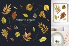 Autumn clipart, Watercolor leaves clipart, Fall Woodland Product Image 2