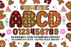 Geometric Alphabet png clipart, geometric letters doodle Product Image 1
