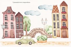 Watercolor ClipArt "Summer Town" Product Image 5