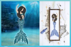 Beautiful Mermaid Ballerina Mandala Zentangle SVG Product Image 3