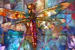 Dragonfly Stained Glass Background Wallpaper Product Image 1