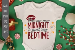 Kid New Year Svg. Kiss Me Now Midnight Is Past My Bedtime. Product Image 1