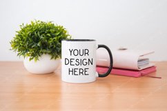 Mug Mockup 11 Oz White Coffee Mug Mockup Black Handle Product Image 1