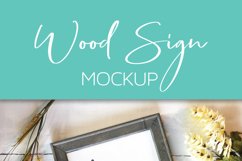 Wood Sign Mockup | Gray Frame | Reverse Canvas Product Image 2