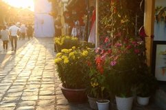 Touristic street in old historical town at the sunset. Product Image 1