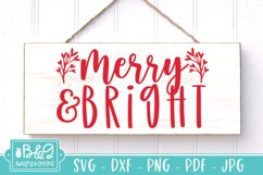 Christmas Sign SVG | Merry and Bright SVG Product Image 1