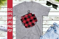 Hand drawn Christmas ornament Plaid SVG Product Image 2