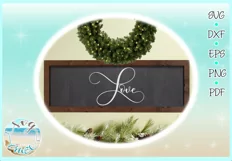 Love Horizontal Wood Sign SVG Dxf Eps Png PDF Product Image 3