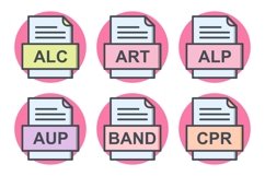Set Of File Formats Icons Product Image 1