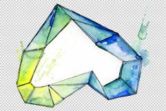 Aquamarine crystals Watercolor png Product Image 5