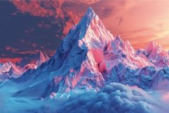 Majestic sunset over snowcapped peaks Product Image 1