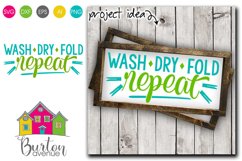 Wash Dry Fold Repeat with Clothespins SVG File Product Image 1