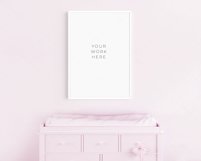 Girl's Room Nursery A4 White Frame Digital Pink Mockup/M202 Product Image 3