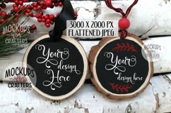 Wood Slice Ornament DUO, Winter/Christmas theme Product Image 1