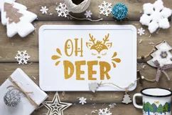 Oh deer svg, christmas quotes svg, reindeer face svg. Product Image 2