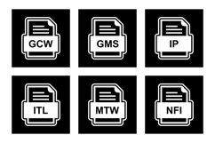 Set Of File Formats Icons Product Image 1