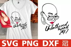 Unbothered svg, Mood svg, Bald Woman in Glasses svg, Melanin Product Image 1