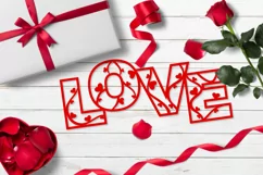 Love SVG Cut File, Valentine SVG, Love sign with hearts SVG Product Image 2