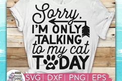 Only Talking To My Cat Today SVG DXF PNG EPS Cutting Files Product Image 1