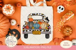 pumpkin truck animal print sublimation PNG file Product Image 1