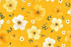 Yellow Frame with Yellow Flowers Background Wallpaper Product Image 1